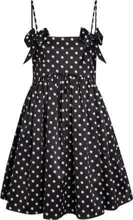 Ganni Polka-dot Stretch-satin Mini Dress - Black - 40 (UK12 / M)