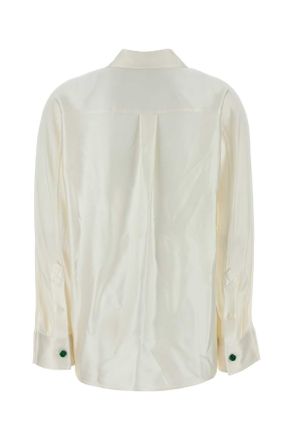 Bottega Veneta Womens Ivory Silk Shirt Doublechalk Exterior: Camicie