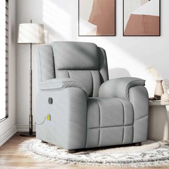 vidaXL Vidaxl - Sill&oacute;n Reclinable De Masaje De Tela Gris Claro