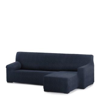 Eysa Funda sof&aacute; chaise longue el&aacute;stica derecha b/c azul 250 - 360 cm