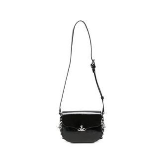 Vivienne Westwood Orb-plaque Crinkled-finish Shoulder Bag
