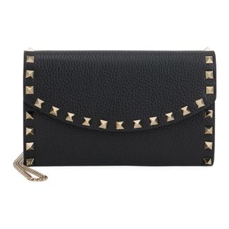 Valentino Garavani Wallets & Cardholders, female, Black, Size: ONE SIZE Leather Coin Purse with Studs