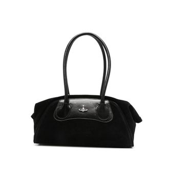 Vivienne Westwood Orb Plaque Suede-panelled Shoulder Bag