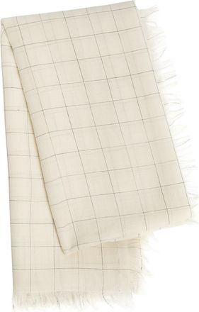 Toteme Checked Wool Scarf - White - One Size