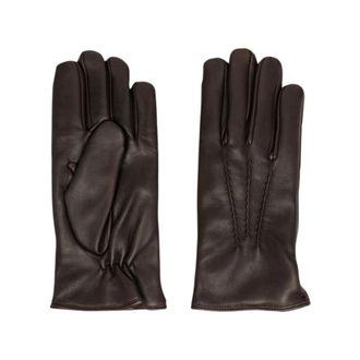 Orciani Nappa Flake Leren Handschoenen - Heren - Handschoenen - Bruin - 9 1/2 IN - Wol - Accessoires