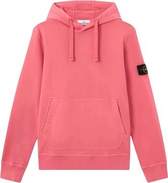 Stone Island Cotton Fleece Hoodie - Heren - Hoodies - Roze - XL - Katoen - Hoodies & sweatvesten