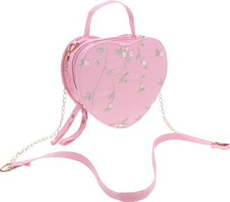 Yardwe Small Heart Shaped Crossbody Purse for Women Adjustable Strap Lightweight Shoulder Bag Soft Material Chic Fashion Handbag for Daily Use Valentine S Da