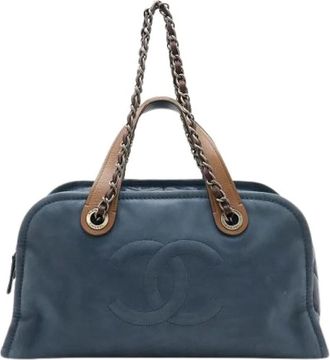 Chanel Pre-owned Handbags, female, Blue, Size: ONE SIZE Pre-owned Leather Handbag