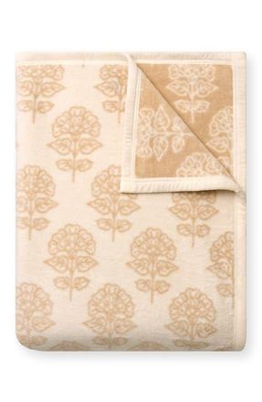 ChappyWrap Millie Blockprint Throw Blanket in Tan at Nordstrom