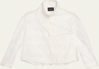 Akris Castro High Plains Embroidered Tulle Jacket