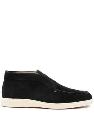 Santoni Polacchini in pelle scamosciata - Nero