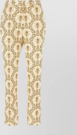 Etro embroidered pants in polyester blend