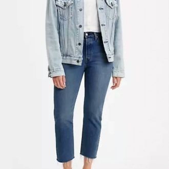 Levi's Womens 501 Original Cropped Jeans In Blue
