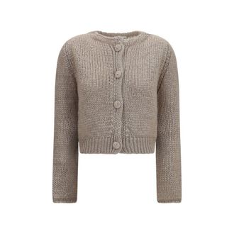 Forte_Forte Beige Silk Womens Cardigan
