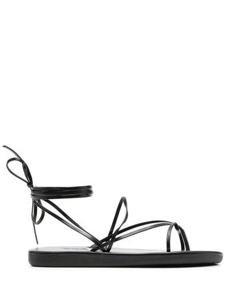 Ancient Greek Sandals leather ankle-tie sandals - Black