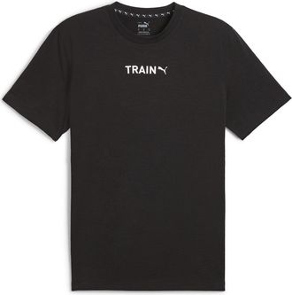 Puma Trainingsshirt PUMA MENS TRAIN GRAPHIC TEE, Herren, Gr. XXL, schwarz (puma schwarz), Jersey, Obermaterial: 65% Polyester, 35% Baumwolle, regular fit n