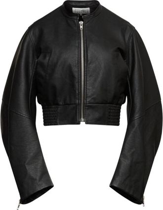 Maison Margiela Cropped Bomberjack - Dames - Zomerjassen - Zwart - M - Katoen - Jassen