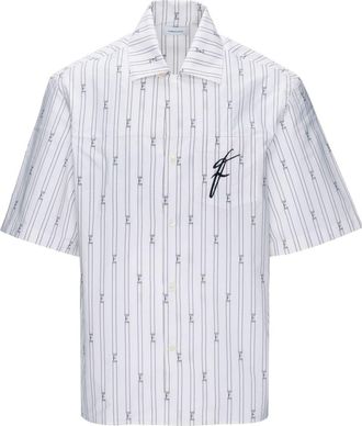 Ferragamo logo-print short-sleeve shirt - men - Cotton/Polyester - M - White
