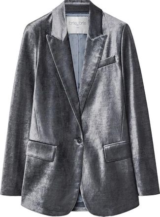 Forte_Forte Blazers - Dames - Blazers - Grijs - XS - Leer - Jassen