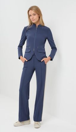 Anatomie Gisela Aeroflow Zip Front Twill Blazer in True Blue at Nordstrom, Size X-Large