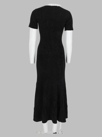 Self Portrait Chenille Knit with Floral Appliqu&eacute;s Dress - Black