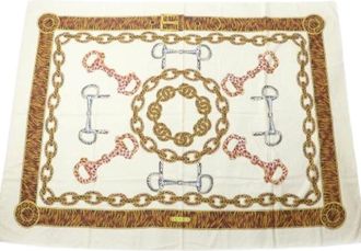 Gucci Pre-owned Scarves, female, Brown, Size: ONE SIZE Pre-owned Vintage Cotton Scarf