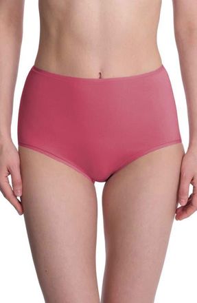 Natori Bliss Bare Cotton High Waist Briefs in Vintage Cherry at Nordstrom, Size X-Large
