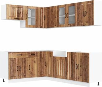 vidaXL Vidaxl - Mueble Cocina Lucca Madera Vieja 11 Pzas Madera Contrachapada