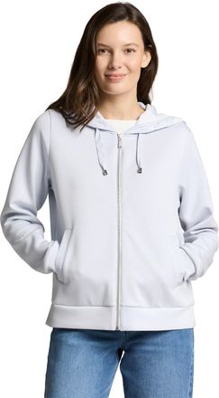 Tom Tailor Kapuzensweatjacke TOM TAILOR Regular, Damen, Gr. XXL, soft dusty blau, Sweatware, Obermaterial: 51% Polyester, 42% Viskose, 7% Elasthan, unifarben, re