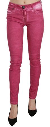 Plein Sud Velvet Mid Waist Skinny Trouser Womens Pants