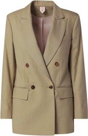 Max Mara Dubbele-breasted Jas - Dames - Blazers - Beige - S - Wol - Jassen