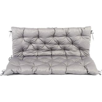 Ambientehome Cuscino con schienale per panca EVJE a 2 posti, cuscino da panca in grigio chiaro