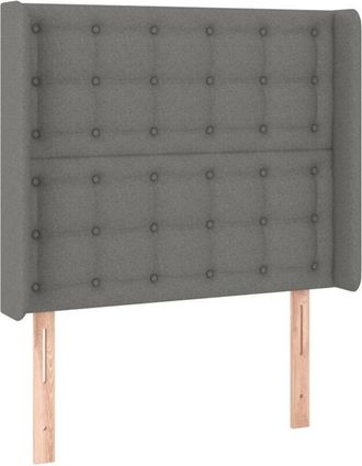 vidaXL Cabecero Con Led De Tela Gris Oscuro103x16x118/128 Cm Vidaxl