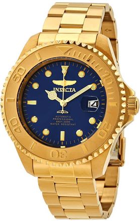 Invicta Pro Diver Automatic Date Blue Dial Yellow Gold-tone Mens Watch 28951