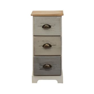 Mobili Rebecca Mobili Rebecca - Rebecca Mobili Mesita De Noche 3 Cajones Madera Blanco Romantico 62x29x25