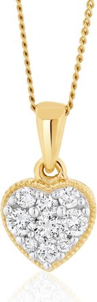 The Diamond Store Lab Diamond Heart Pendant Necklace 0.25ct H/Si in 9K Gold