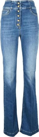 Elisabetta Franchi Stijlvolle Jeans met Katoenmix - Dames - Flared Jeans - Blauw - W30 - Katoen - Jeans