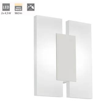 Eglo Plafoniera Minimal Metrass 2 Alluminio Nichel Satinato 2 Luci Led Integrato 4,5w