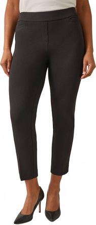 Kasper Pull-On Straight Leg Pants In Black