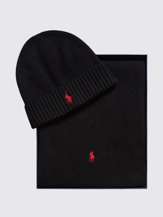 Polo Ralph Lauren Two-Piece Set with Ribbed Pure Wool Hat and Scarf