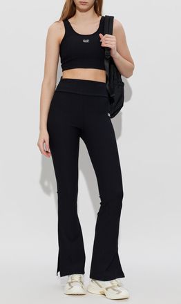 Emporio Armani Pleated Flared Trousers, Womens, Black