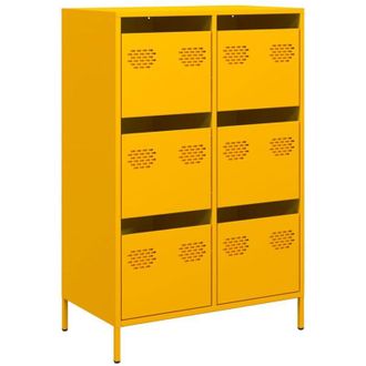 vidaXL Aparador Acero Amarillo Mostaza 68x39x101,5 Cm Vidaxl