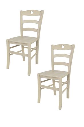Tommychairs Tommychairs 2 Sillas Cuore En Madera De Haya Anilina Blanca