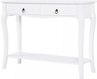 HOMCOM Console Table Storage Display Desk W/ 2 Drawers-Ivory White - Home Living | TJ Hughes