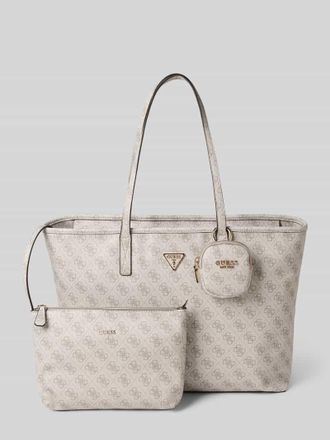 Guess Handtasche mit Allover-Logo-Print Modell Power Play in Beige, Größe 1