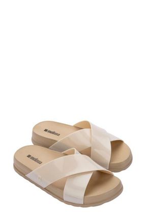 Melissa Cozy Cross Platform Slide Sandal in Beige at Nordstrom, Size 10