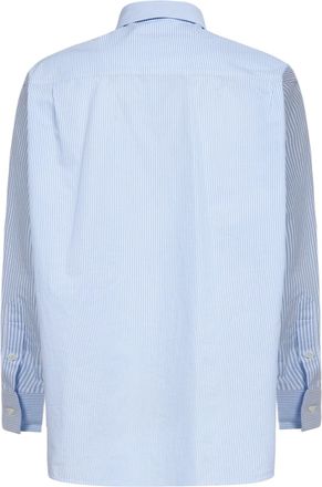 Maison Margiela Mens Poplin Shirt Light Blue-White Cotton