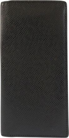 Louis Vuitton Black Navy Noir Taiga Leather Long Wallet (Bi-Fold) (Pre-Owned)