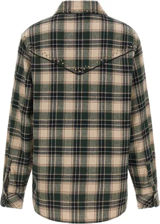 P.A.R.O.S.H. Studded Check Shirt - Green