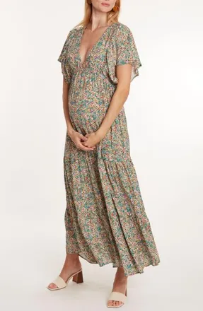 Cache Coeur Victoria maternity and nursing maxi dress in Multicolor at Nordstrom, Size X-Large